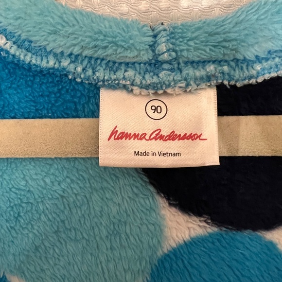 Hanna Andersson Plush Blue and Black Polka Dot fleece jacket - Picture 4 of 15